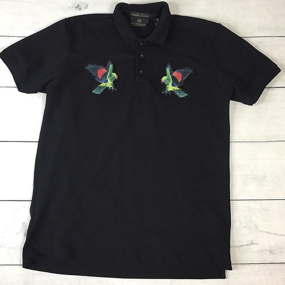 Scotch & Soda Embroidered Parrot Bird Polo Shirt - Picture 1 of 9